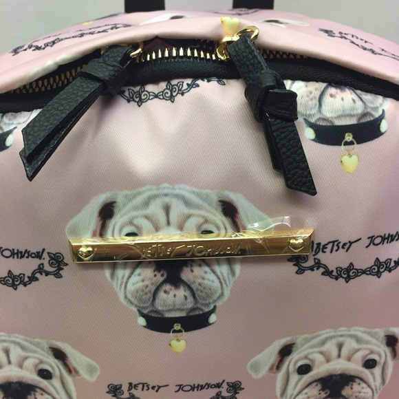 Betsey Johnson 🐕 Pug Bulldog Backpack w/Wristlet - Picture 5 of 8